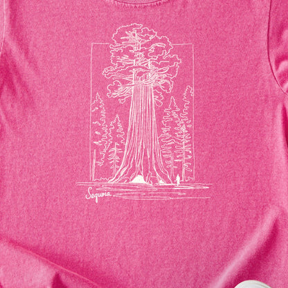 Sequoia Line Drawing Kids Cotton T-Shirt