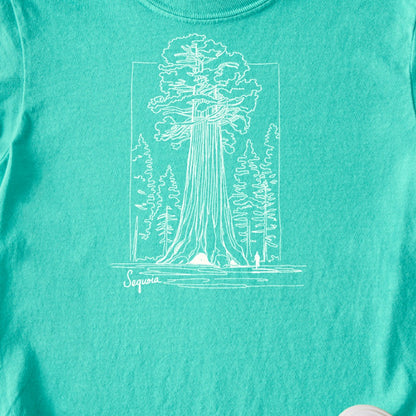 Sequoia Line Drawing Kids Cotton T-Shirt