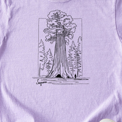 Sequoia Line Drawing Kids Cotton T-Shirt