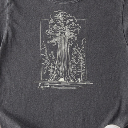 Sequoia Line Drawing Kids Cotton T-Shirt