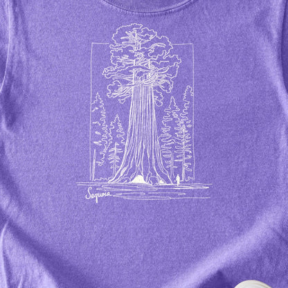 Sequoia Line Drawing Kids Cotton T-Shirt