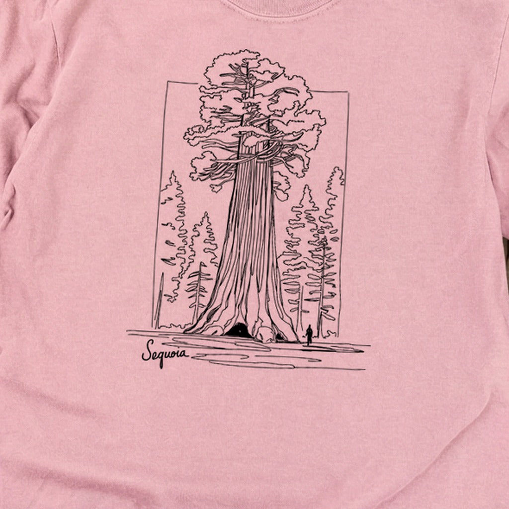 Sequoia Line Drawing Cotton Long Sleeve