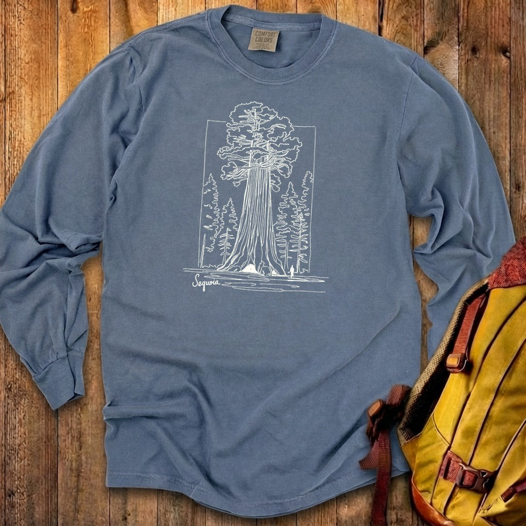 Sequoia Line Drawing Cotton Long Sleeve