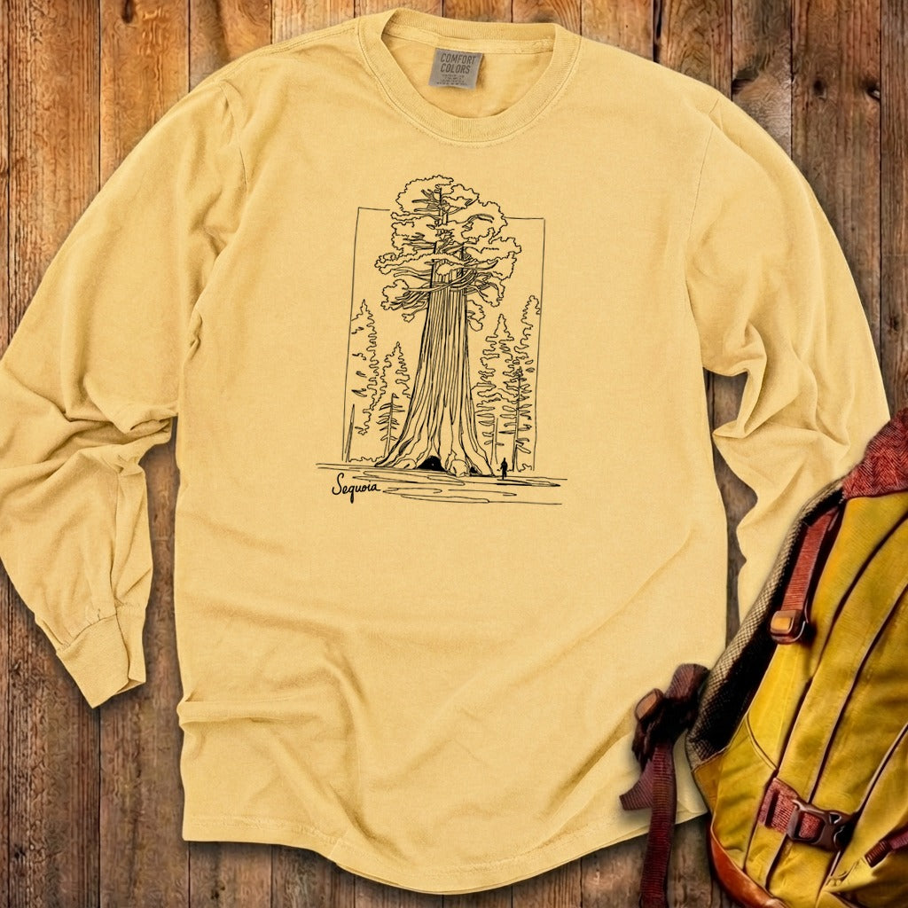 Sequoia Line Drawing Cotton Long Sleeve
