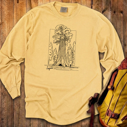 Sequoia Line Drawing Cotton Long Sleeve