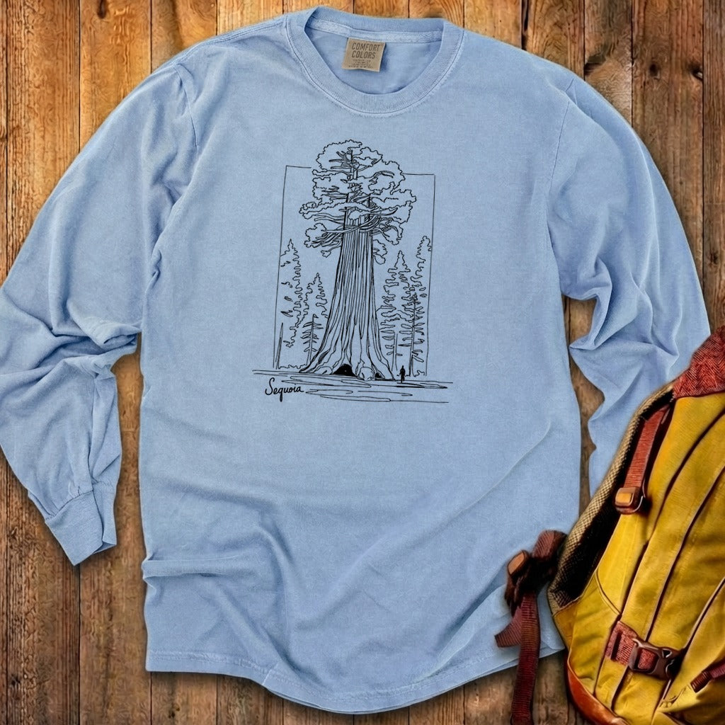Sequoia Line Drawing Cotton Long Sleeve