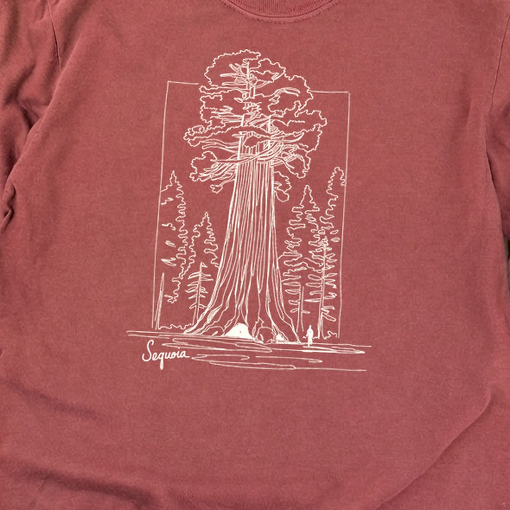 Sequoia Line Drawing Cotton Long Sleeve