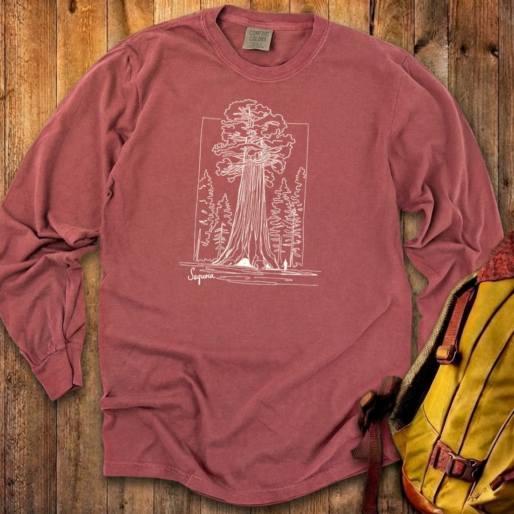 Sequoia Line Drawing Cotton Long Sleeve