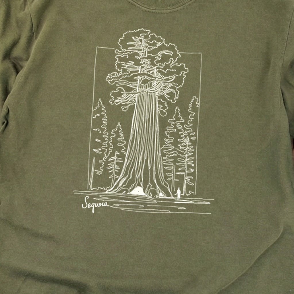 Sequoia Line Drawing Cotton Long Sleeve