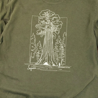 Sequoia Line Drawing Cotton Long Sleeve