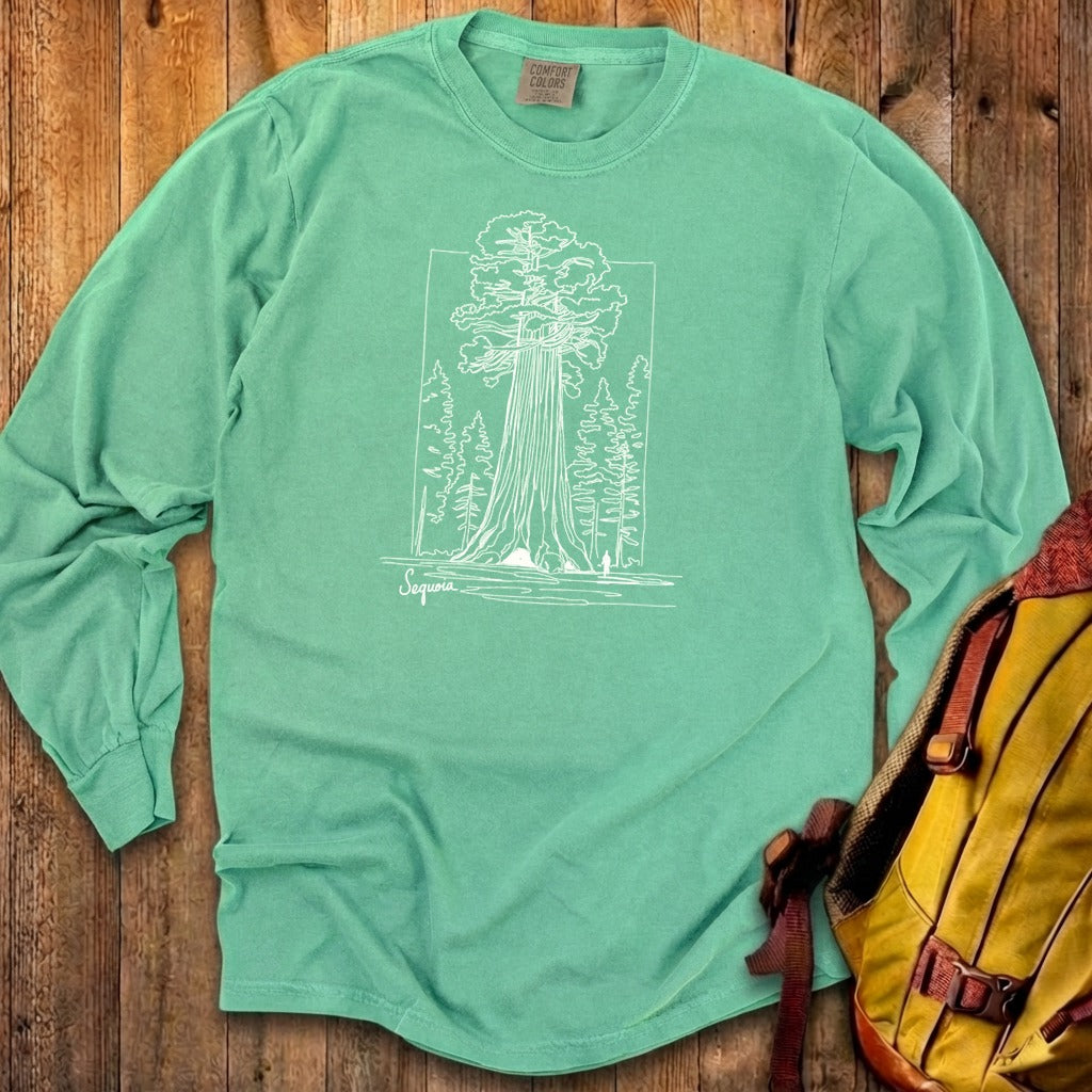 Sequoia Line Drawing Cotton Long Sleeve