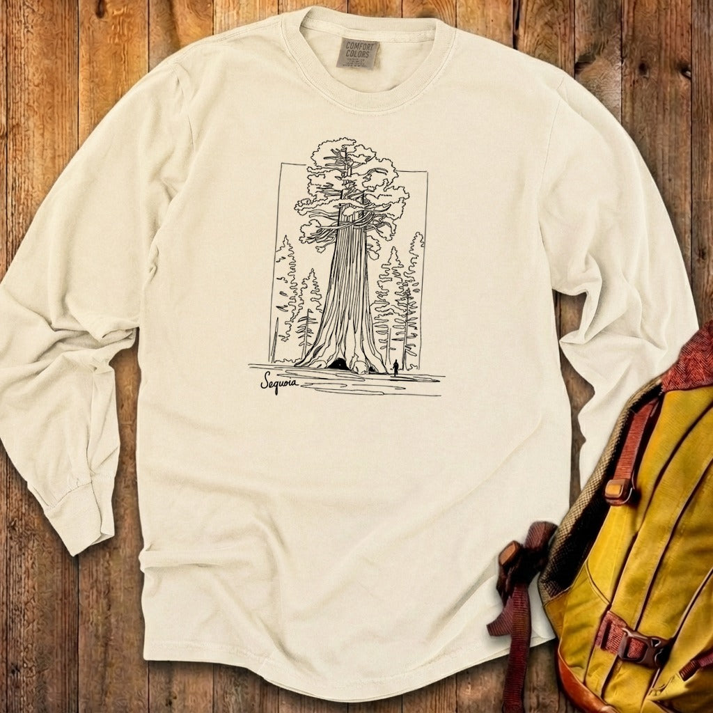 Sequoia Line Drawing Cotton Long Sleeve