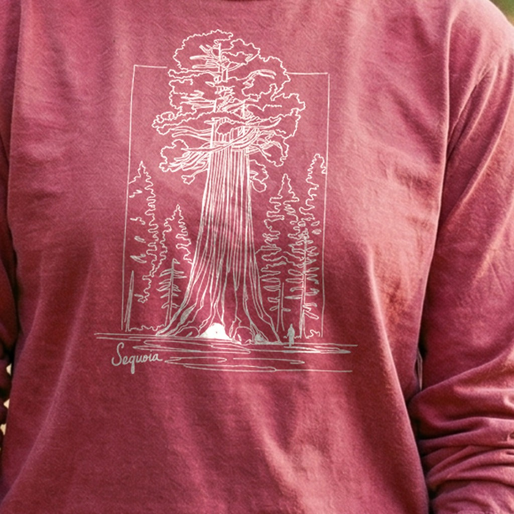 Sequoia Line Drawing Cotton Long Sleeve
