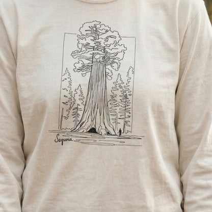 Sequoia Line Drawing Cotton Long Sleeve