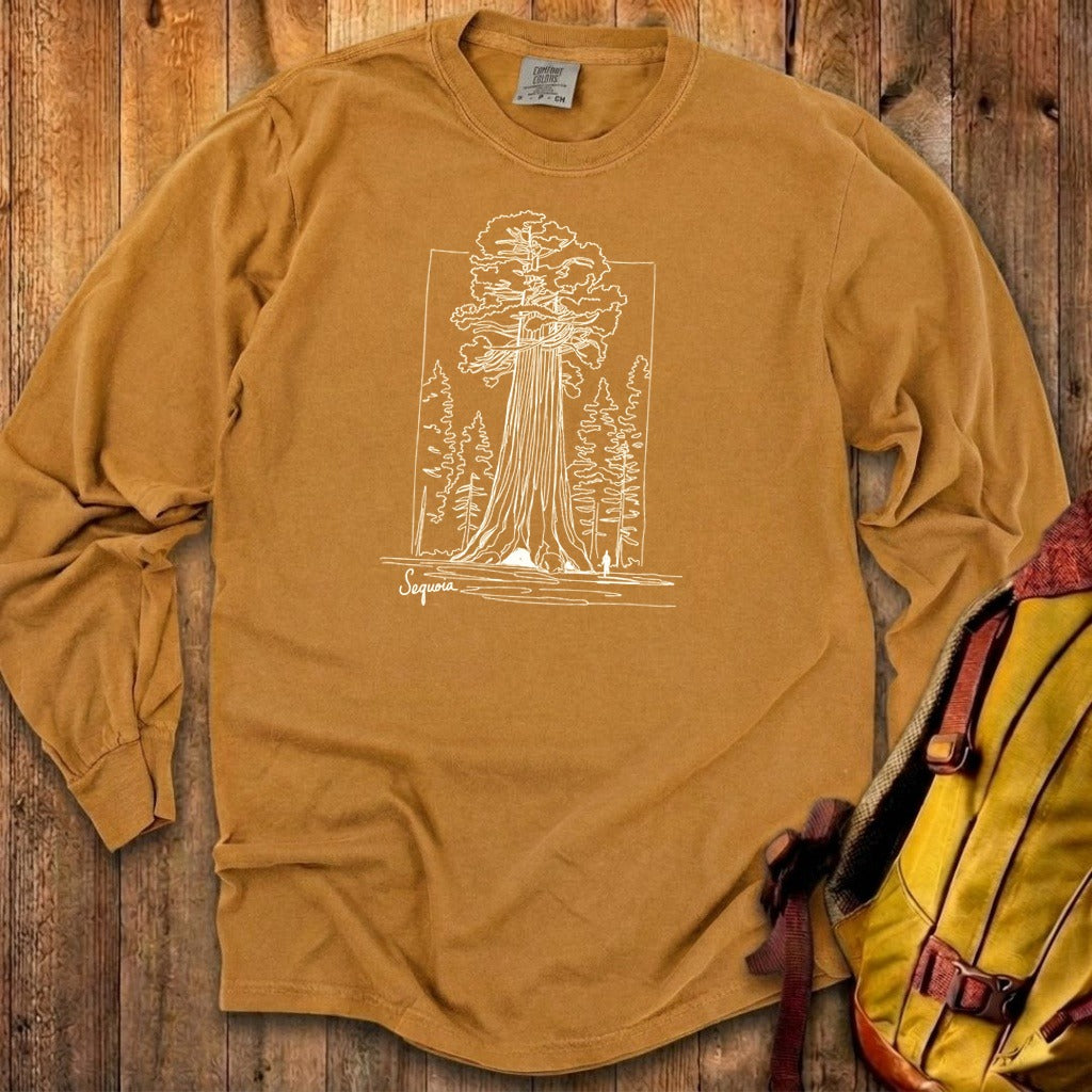 Sequoia Line Drawing Cotton Long Sleeve
