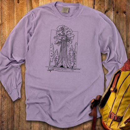 Sequoia Line Drawing Cotton Long Sleeve