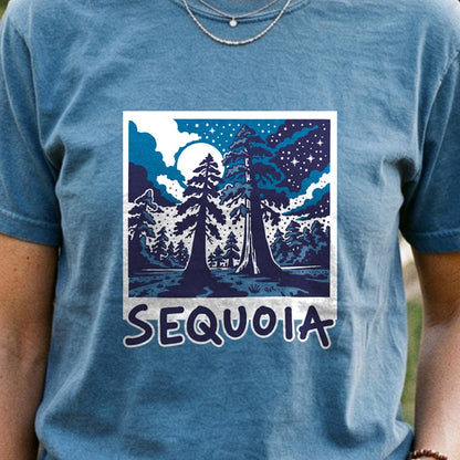 Sequoia at Night Cotton T-Shirt