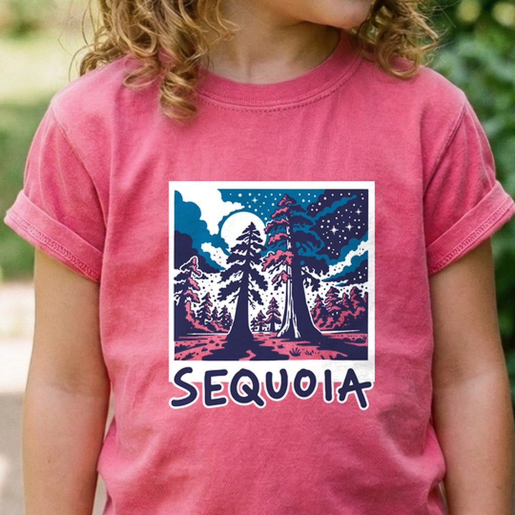Sequoia at Night Kids Cotton T-Shirt