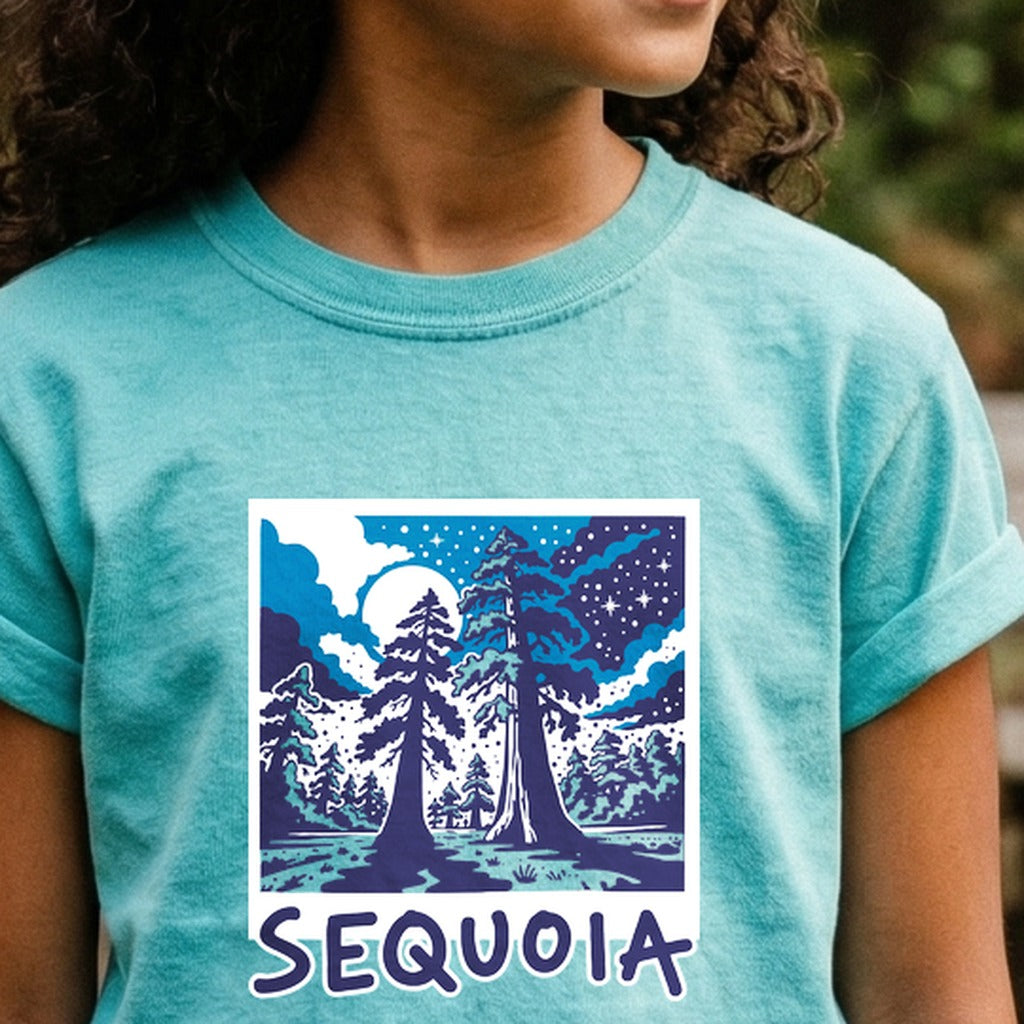 Sequoia at Night Kids Cotton T-Shirt
