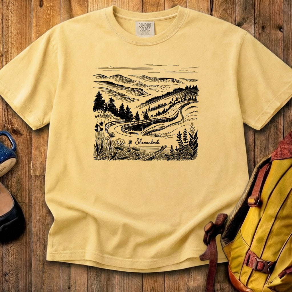 Shenandoah Line Drawing Cotton T-Shirt