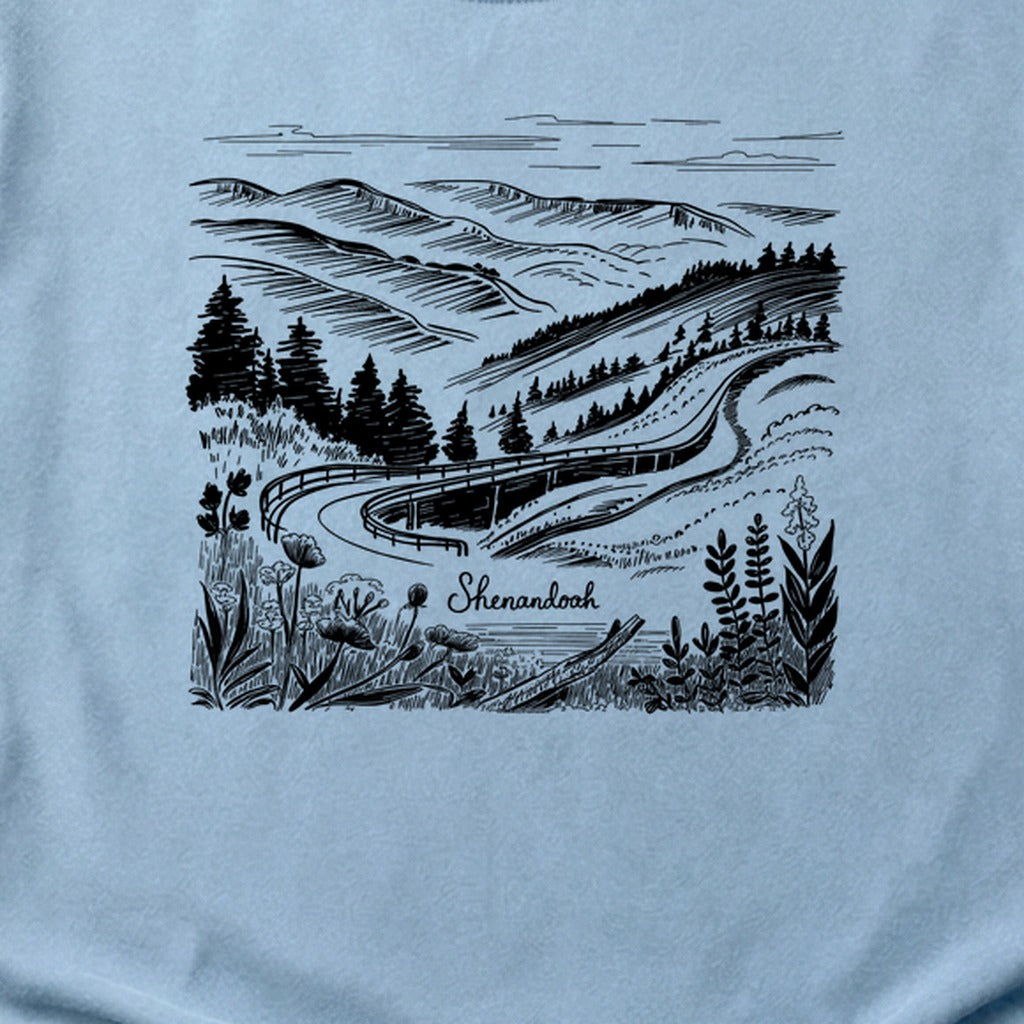 Shenandoah Line Drawing Cotton T-Shirt