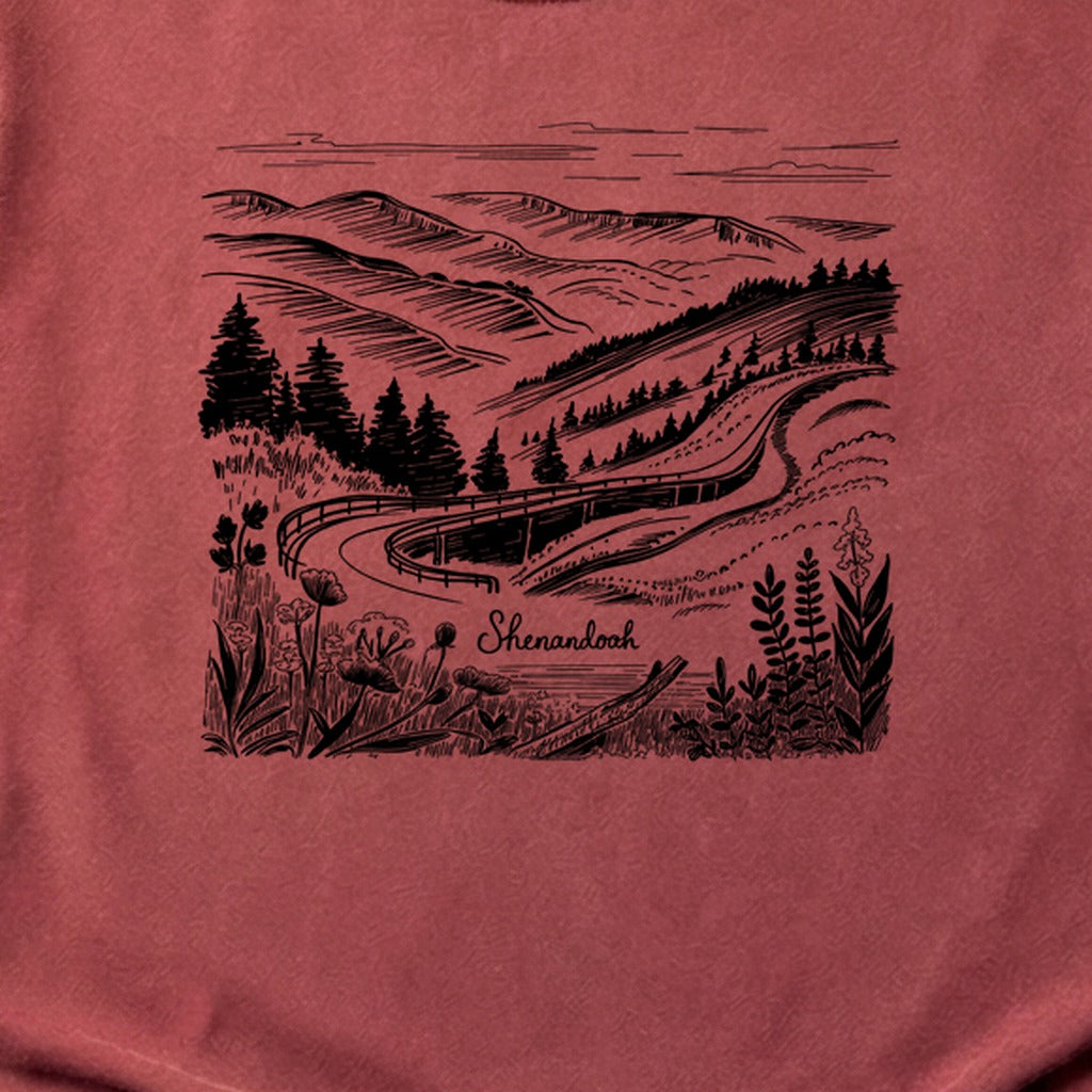 Shenandoah Line Drawing Cotton T-Shirt
