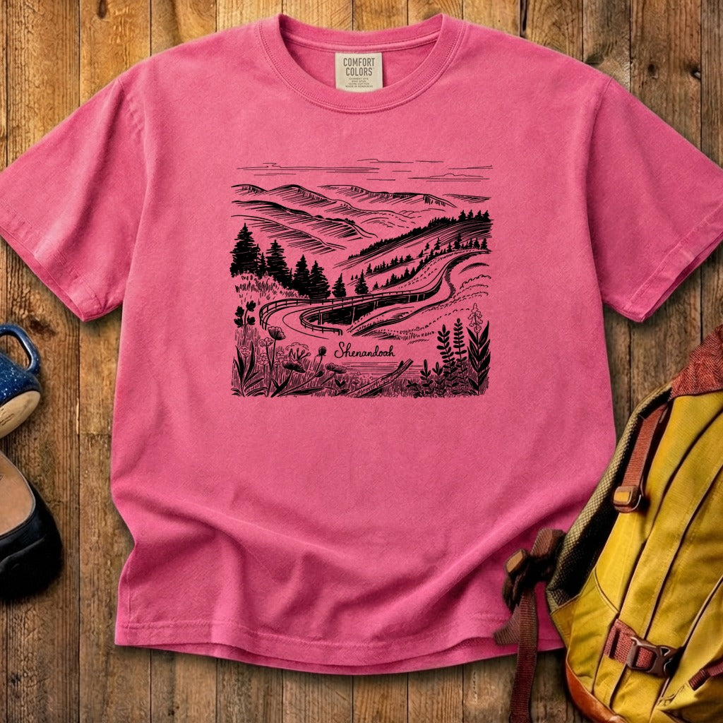 Shenandoah Line Drawing Cotton T-Shirt