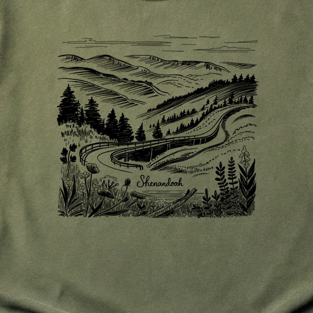 Shenandoah Line Drawing Cotton T-Shirt