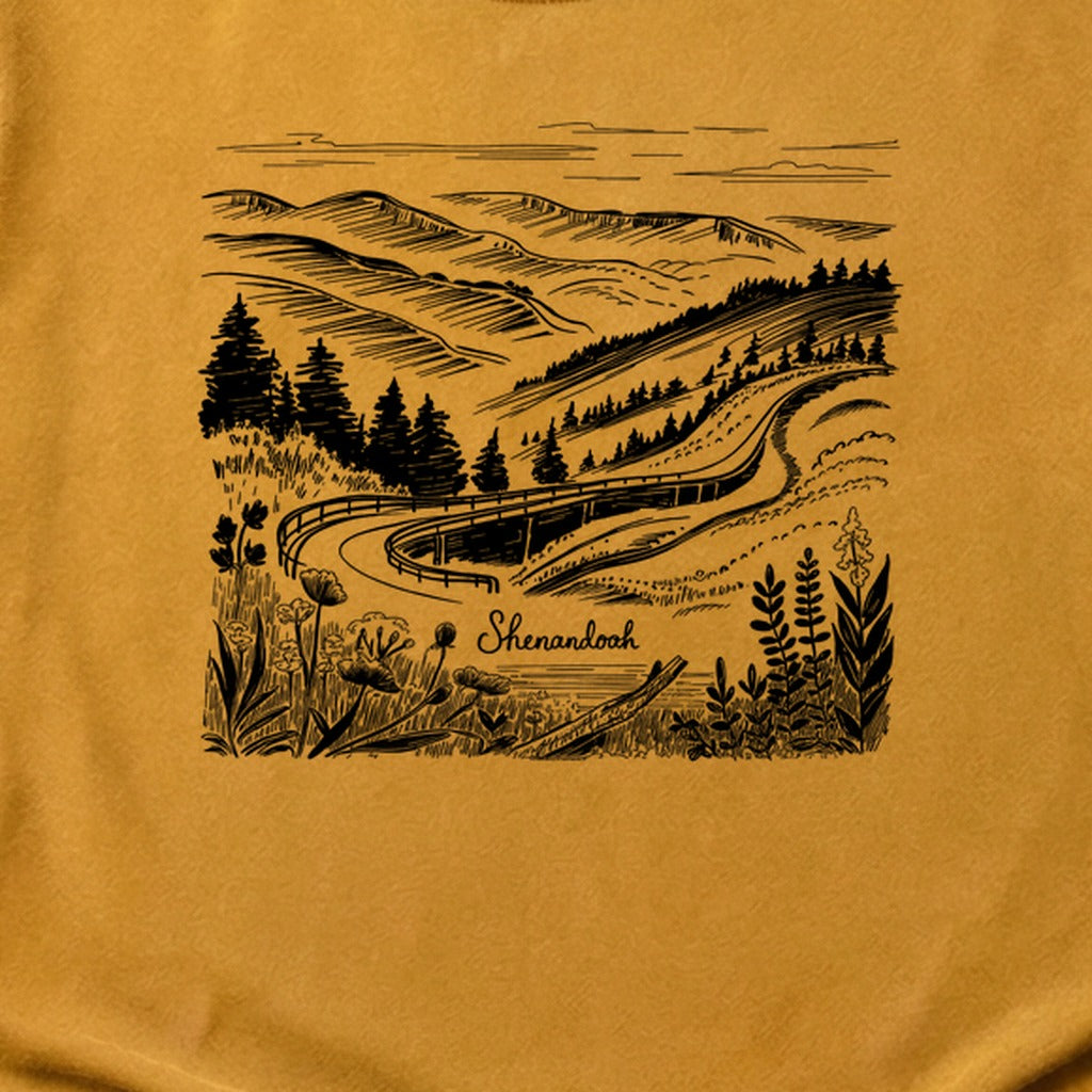 Shenandoah Line Drawing Cotton T-Shirt