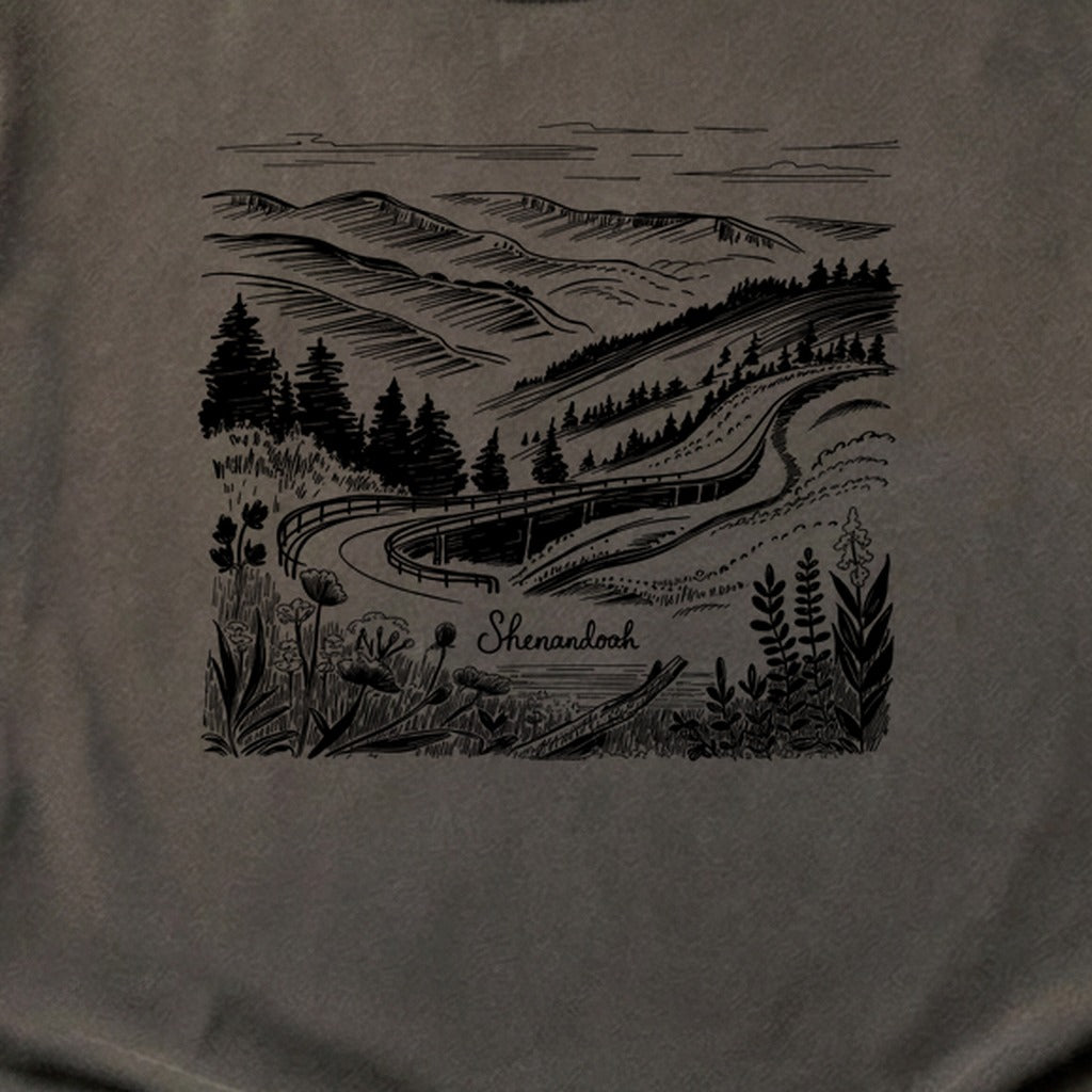Shenandoah Line Drawing Cotton T-Shirt