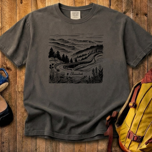 Shenandoah Line Drawing Cotton T-Shirt