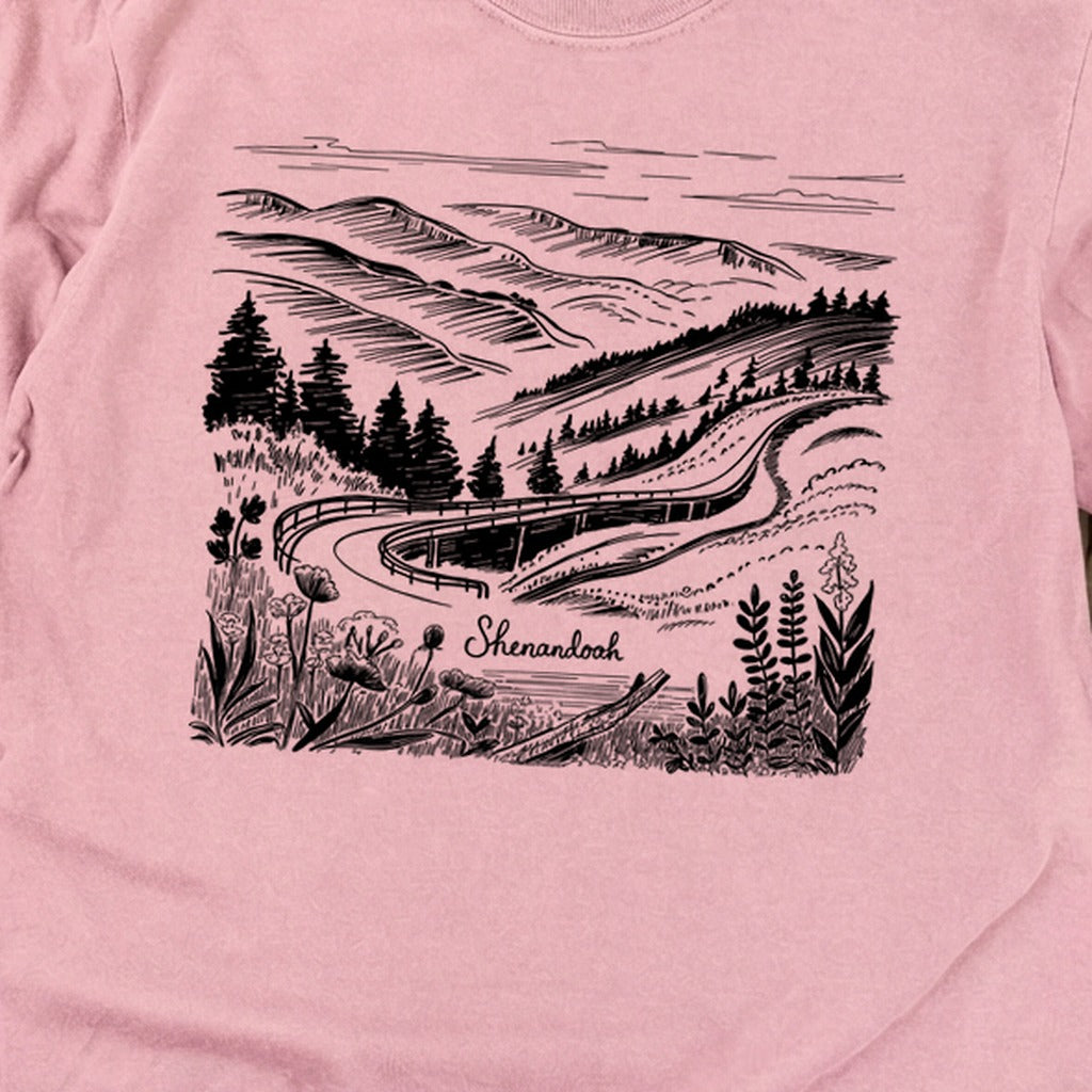 Shenandoah Line Drawing Cotton Long Sleeve