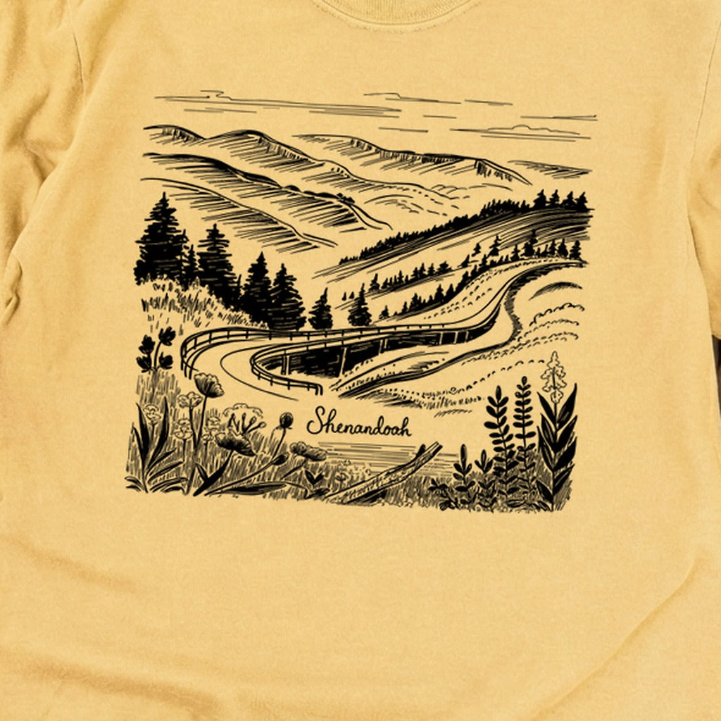 Shenandoah Line Drawing Cotton Long Sleeve