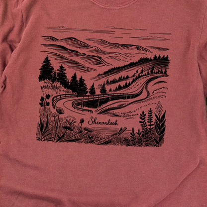 Shenandoah Line Drawing Cotton Long Sleeve