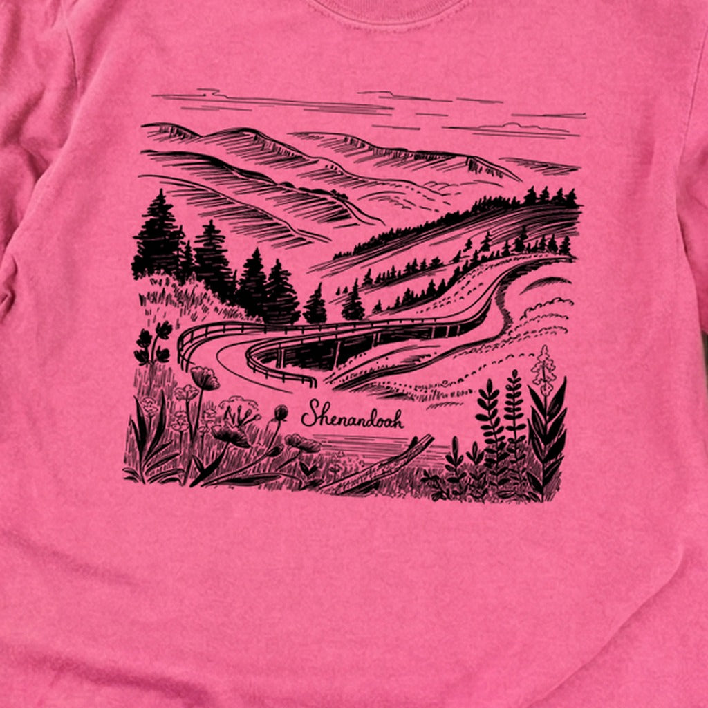 Shenandoah Line Drawing Cotton Long Sleeve