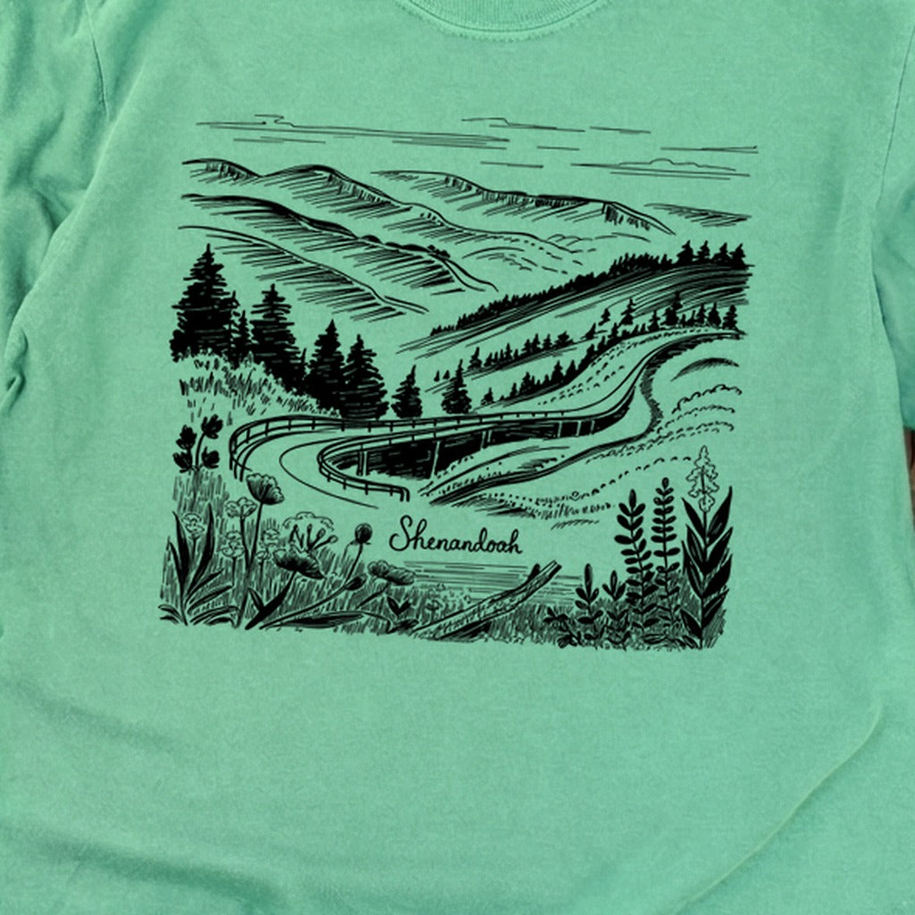Shenandoah Line Drawing Cotton Long Sleeve