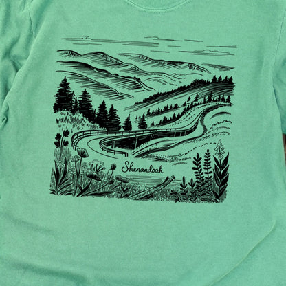 Shenandoah Line Drawing Cotton Long Sleeve