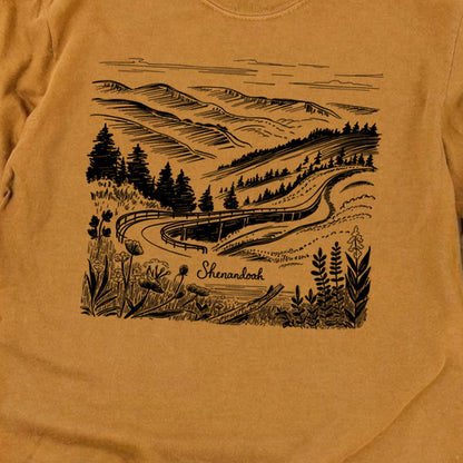 Shenandoah Line Drawing Cotton Long Sleeve