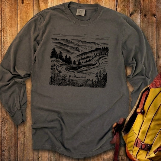 Shenandoah Line Drawing Cotton Long Sleeve
