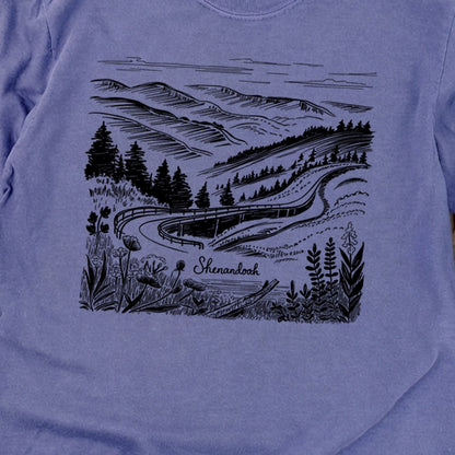 Shenandoah Line Drawing Cotton Long Sleeve