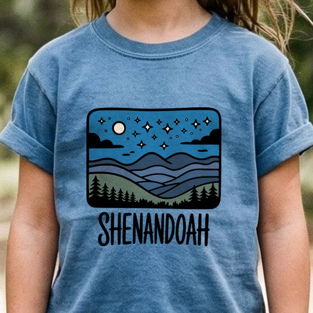 Shenandoah at Night Kids Cotton T-Shirt