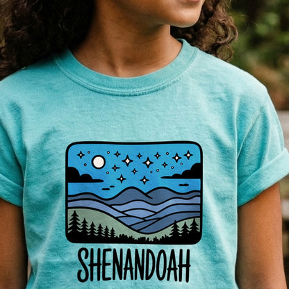 Shenandoah at Night Kids Cotton T-Shirt