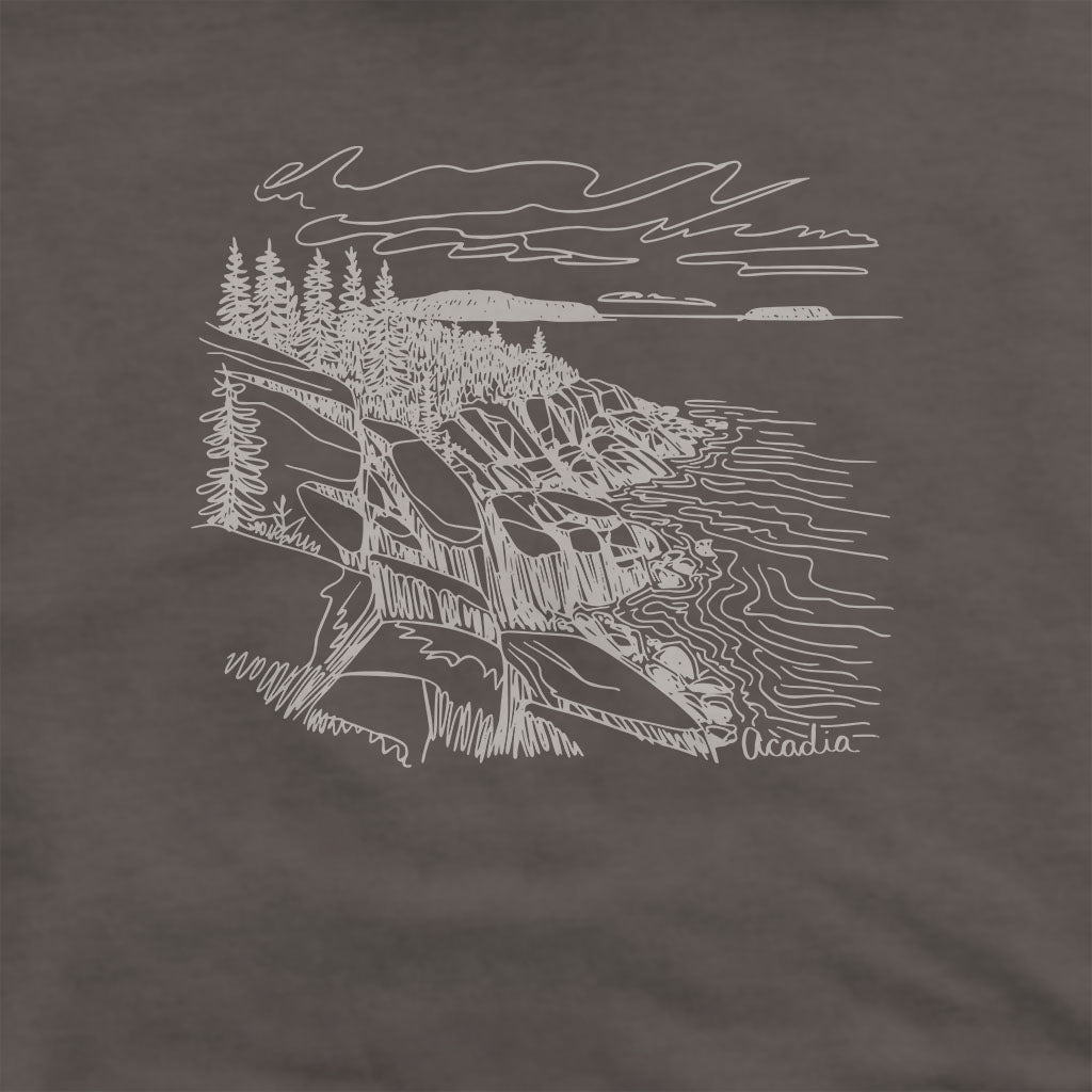 Acadia Line Drawing Hoodie Adventure and Outdoors Themed Hoodie