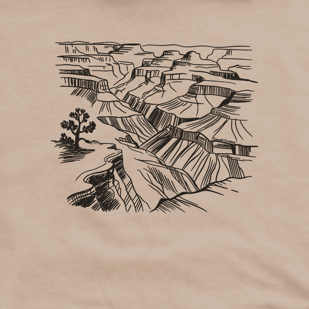 Grand Canyon Line Drawing Hoodie Adventure and Outdoors Themed Hoodie