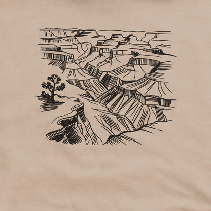 Grand Canyon Line Drawing Hoodie Adventure and Outdoors Themed Hoodie
