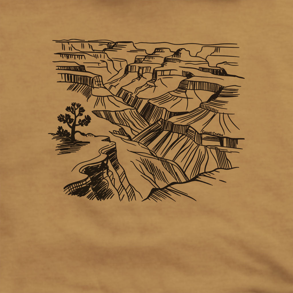 Grand Canyon Line Drawing Hoodie Adventure and Outdoors Themed Hoodie