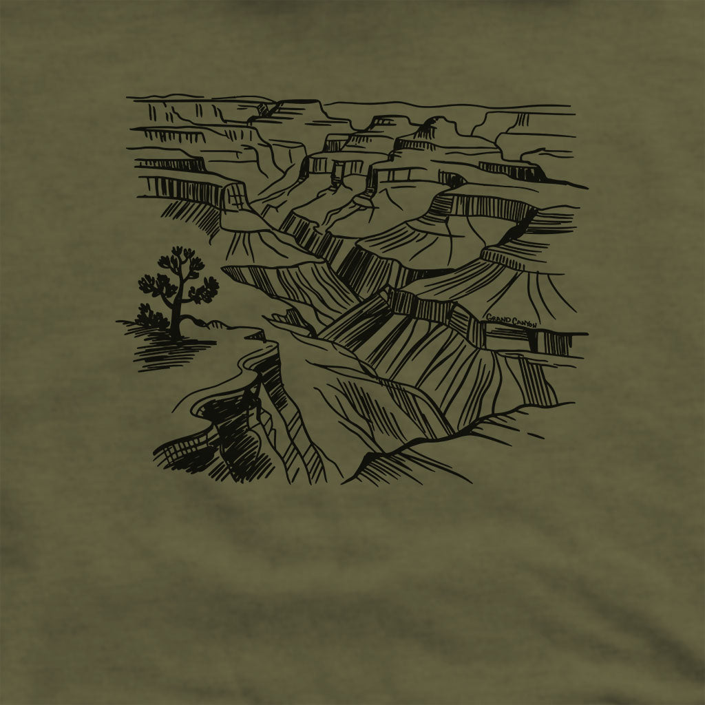 Grand Canyon Line Drawing Hoodie Adventure and Outdoors Themed Hoodie