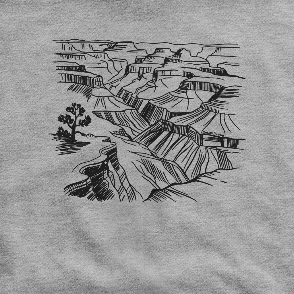 Grand Canyon Line Drawing Hoodie Adventure and Outdoors Themed Hoodie