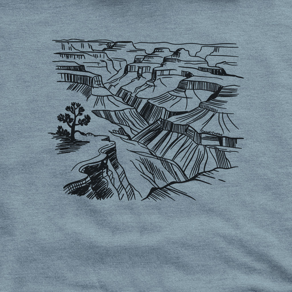 Grand Canyon Line Drawing Hoodie Adventure and Outdoors Themed Hoodie