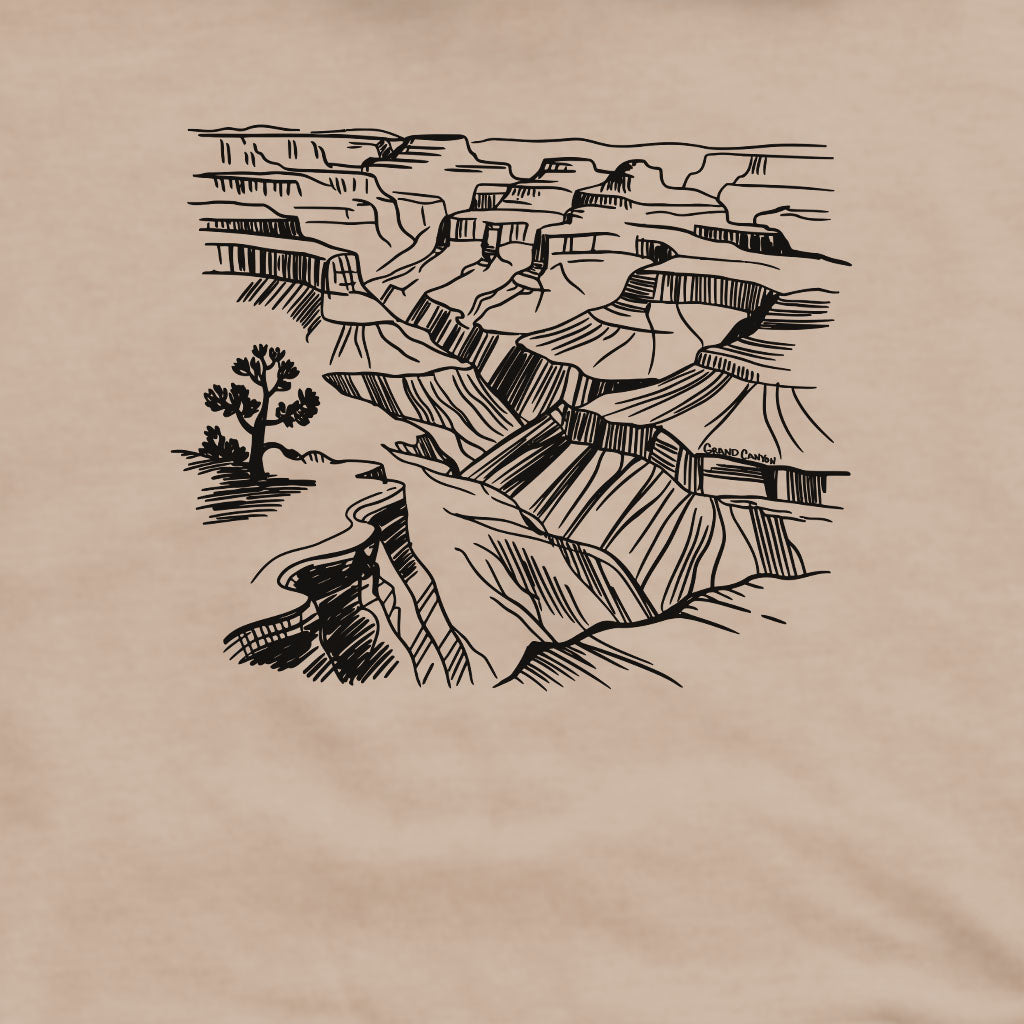 Grand Canyon Line Drawing Crewneck Sweatshirt Adventure and Outdoors Themed Sweatshirt